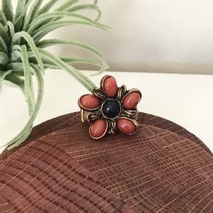 Bronze Stretchy Flower Ring